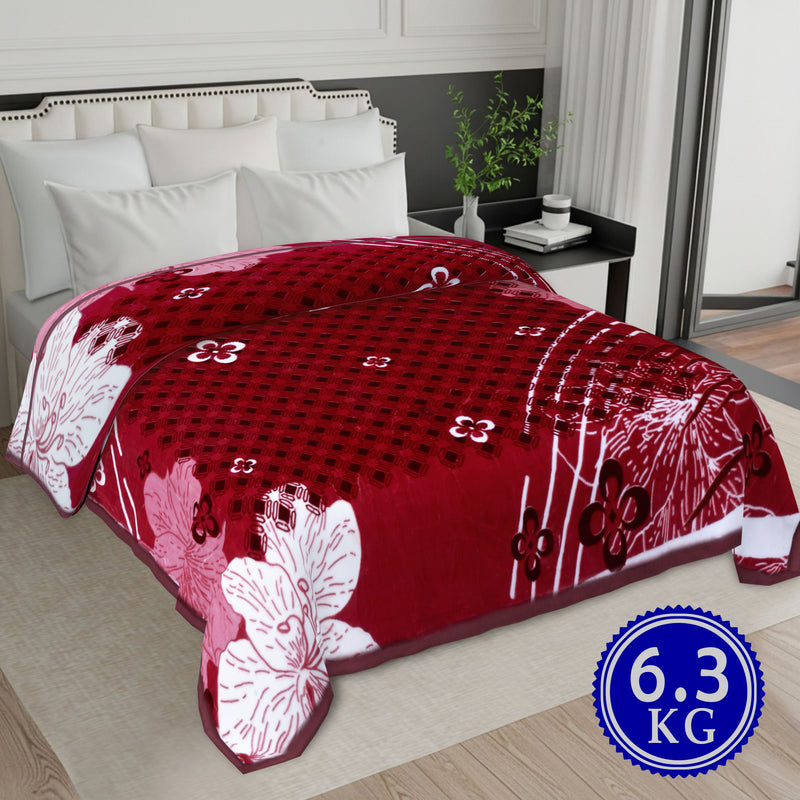 Luxury Modern Printed King Blanket 6.3 kg Double Layer (Multi-Color)
