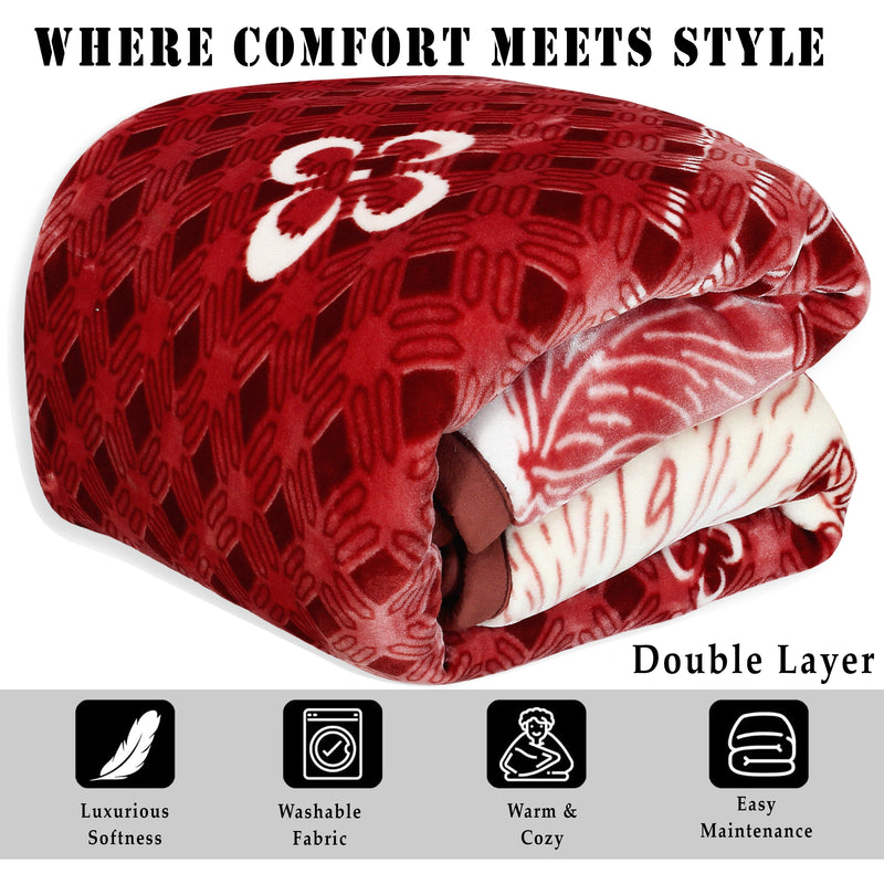 Luxury Modern Printed King Blanket 6.3 kg Double Layer (Multi-Color)