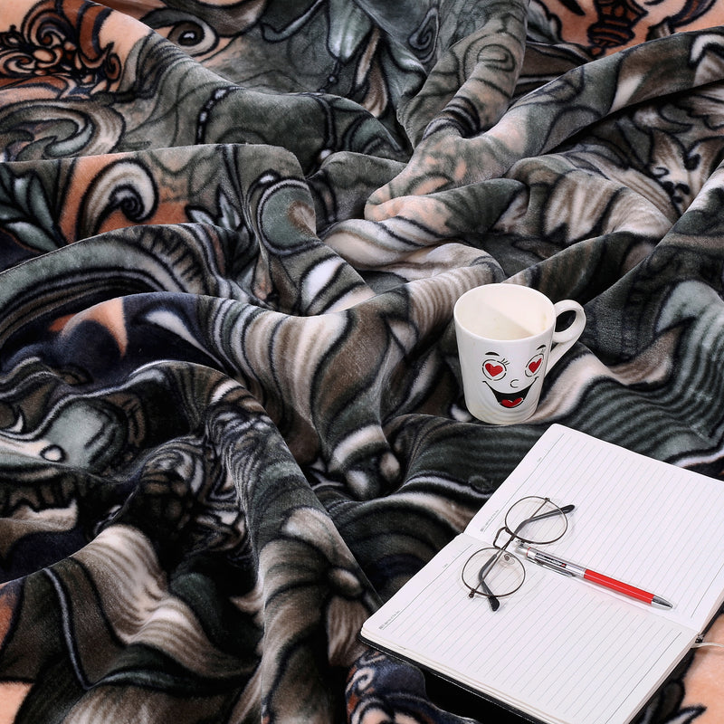 Luxury Modern Printed King Blanket 5.6 kg Double Layer (Multi-Color)