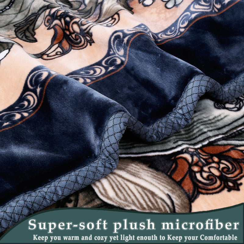 Luxury Modern Printed King Blanket 5.6 kg Double Layer (Multi-Color)