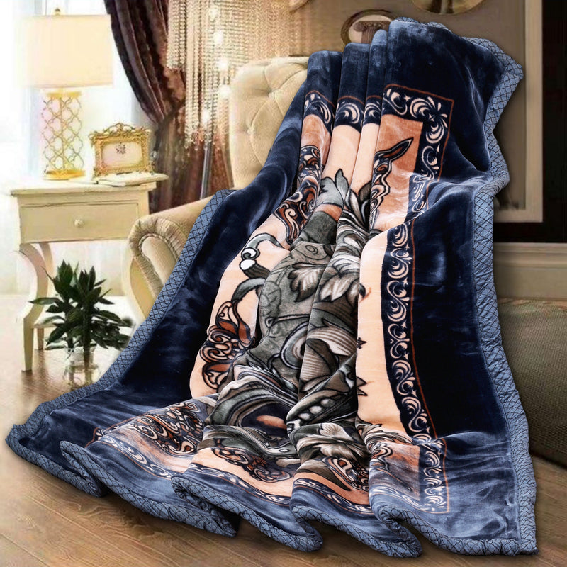 Luxury Modern Printed King Blanket 5.6 kg Double Layer (Multi-Color)
