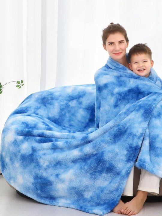Magical Fleno Printed Double AC Blanket (Sky Blue)