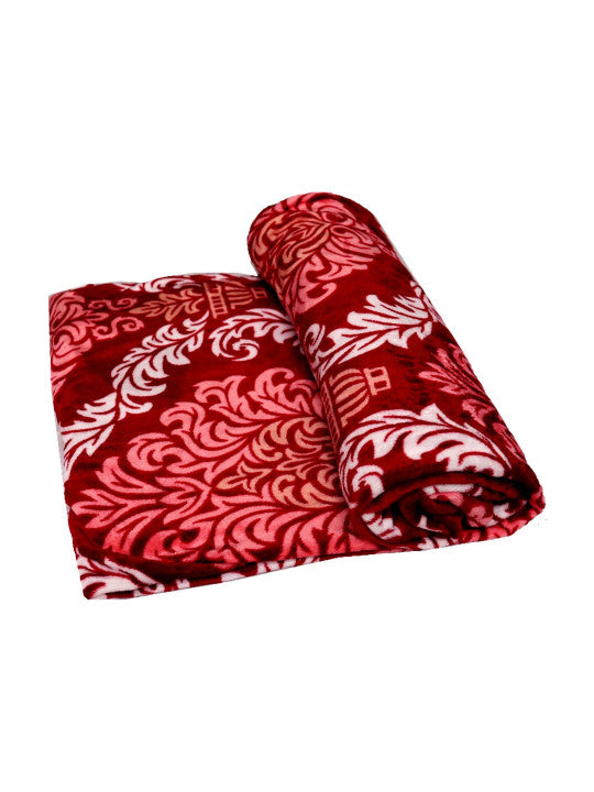Magical Fleno Printed Double AC Blanket (Red)