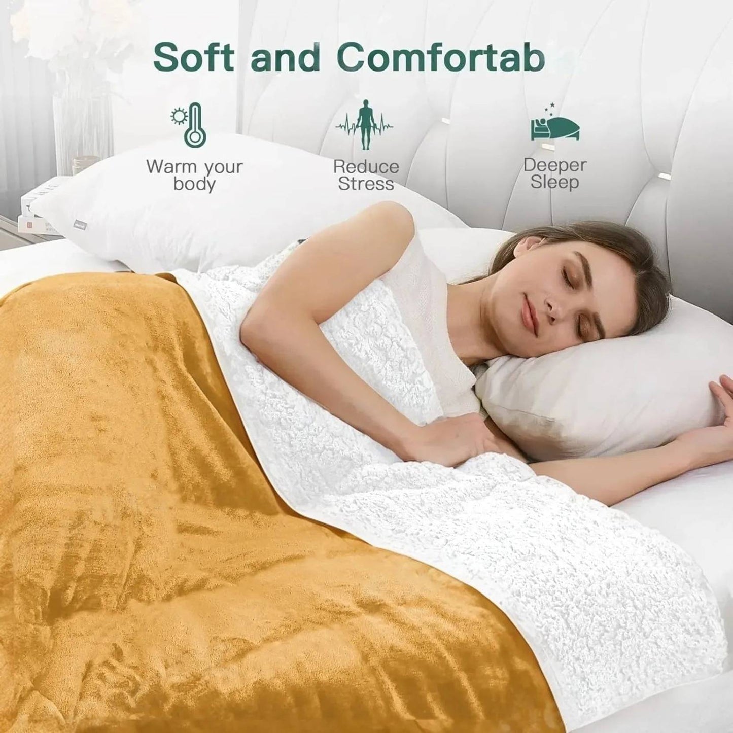 Sherpa Beige & White Blanket