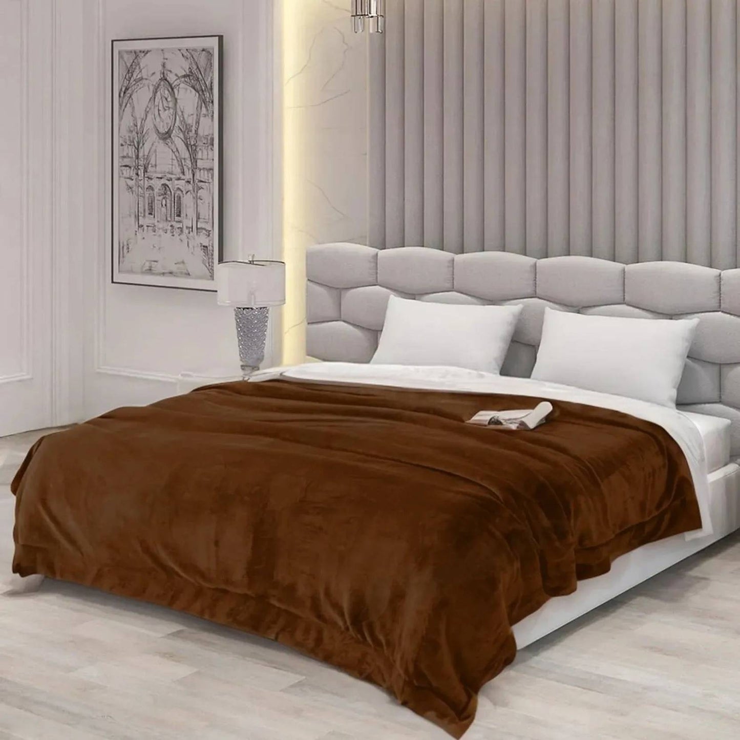 Sherpa Brown & White Blanket