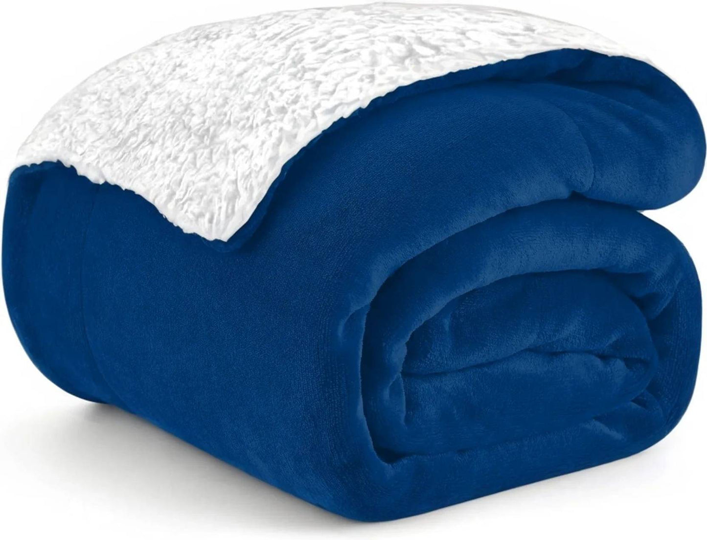 Sherpa Dark Blue & White Blanket