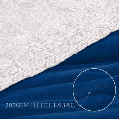 Sherpa Dark Blue & White Blanket