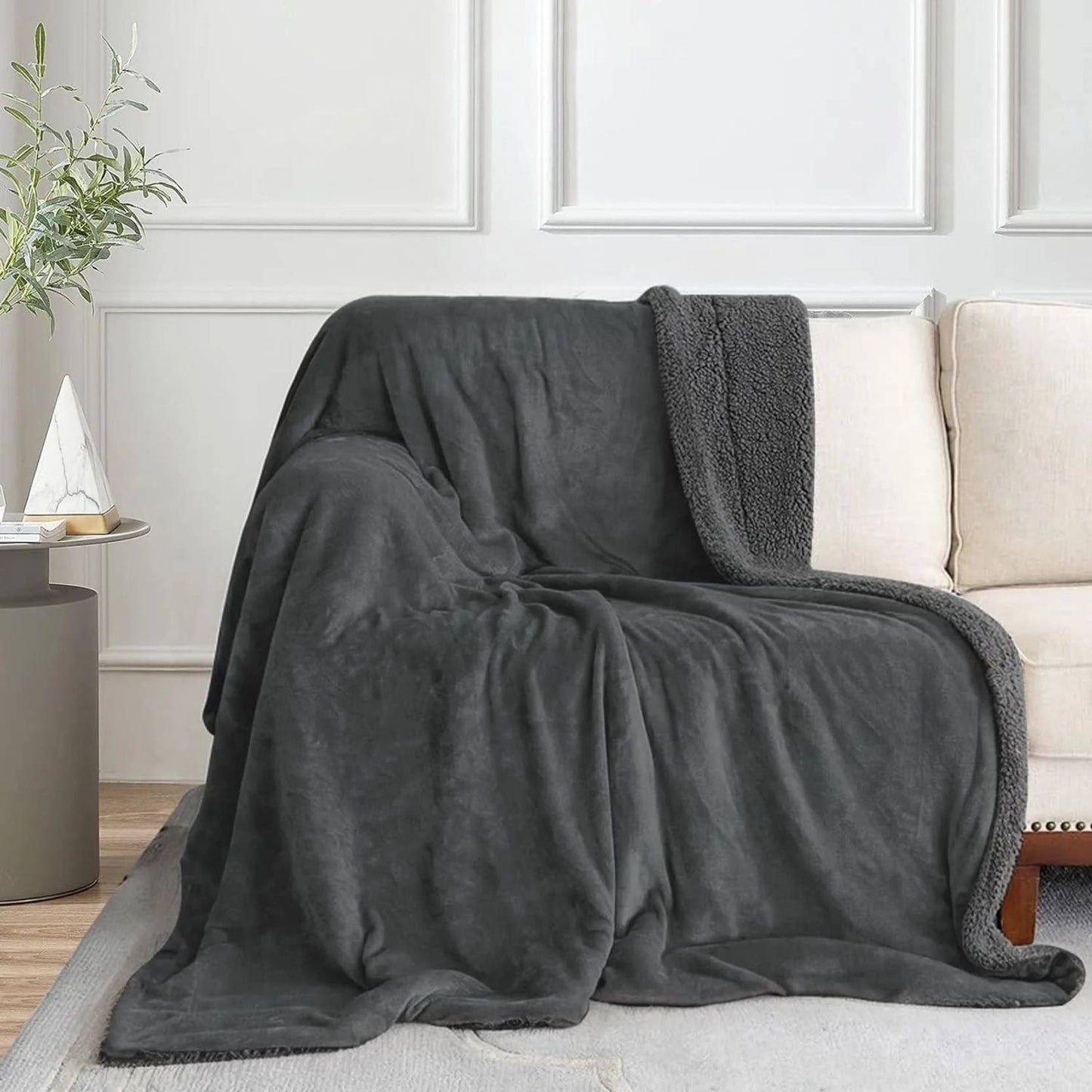 Sherpa Grey Blanket