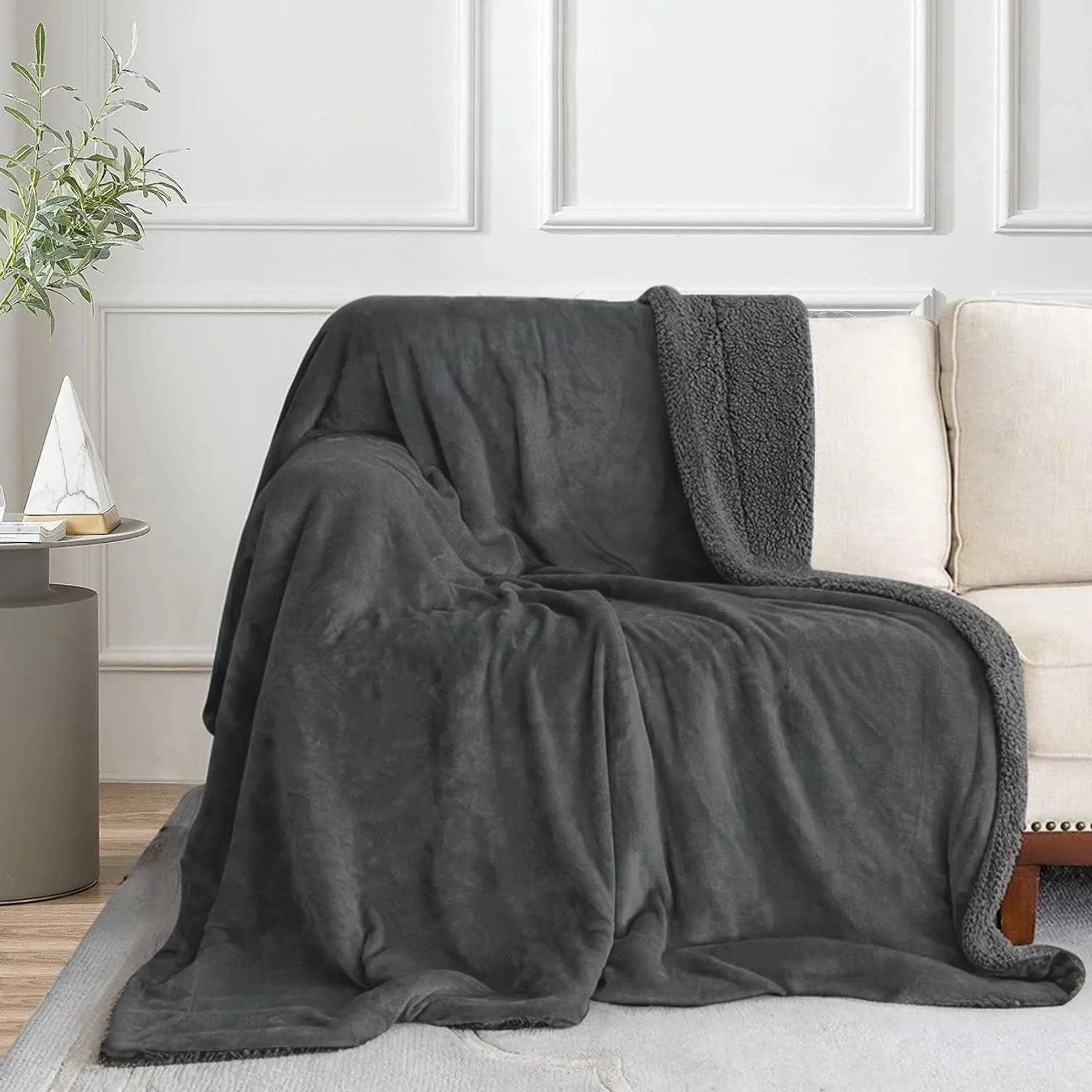 Sherpa Grey Blanket