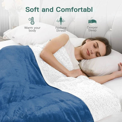 Sherpa Light Blue & White Blanket