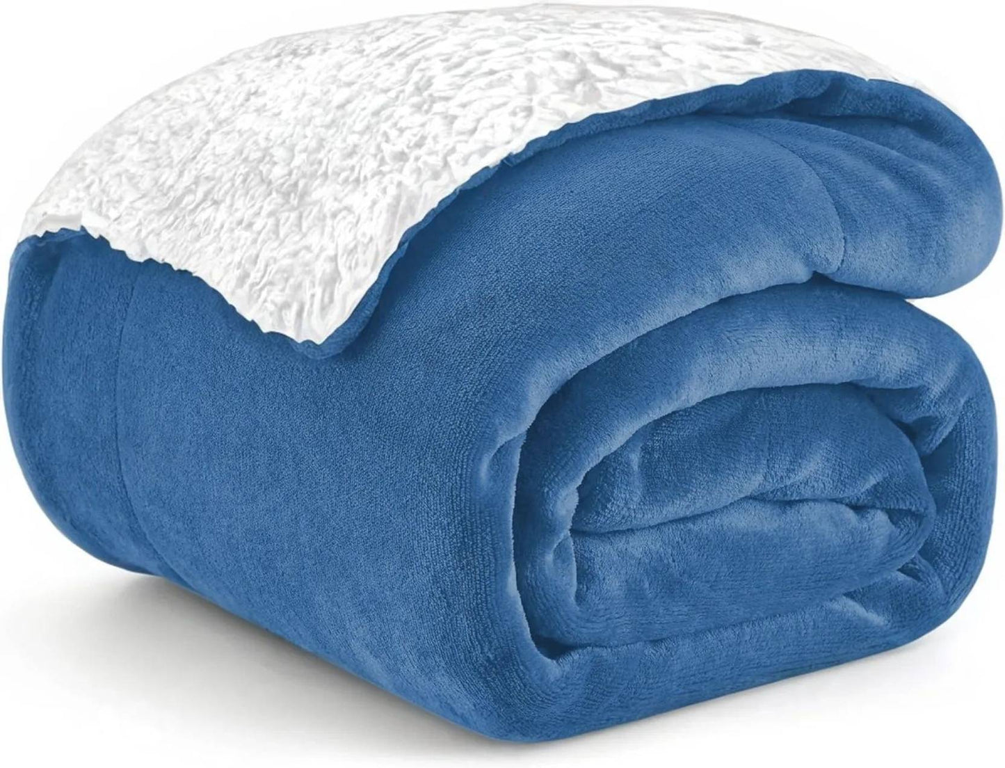Sherpa Light Blue & White Blanket