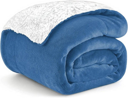 Sherpa Light Blue & White Blanket