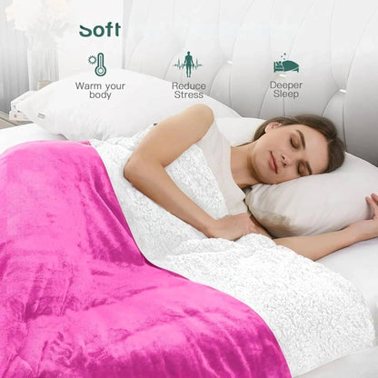 Sherpa Pink & White Blanket