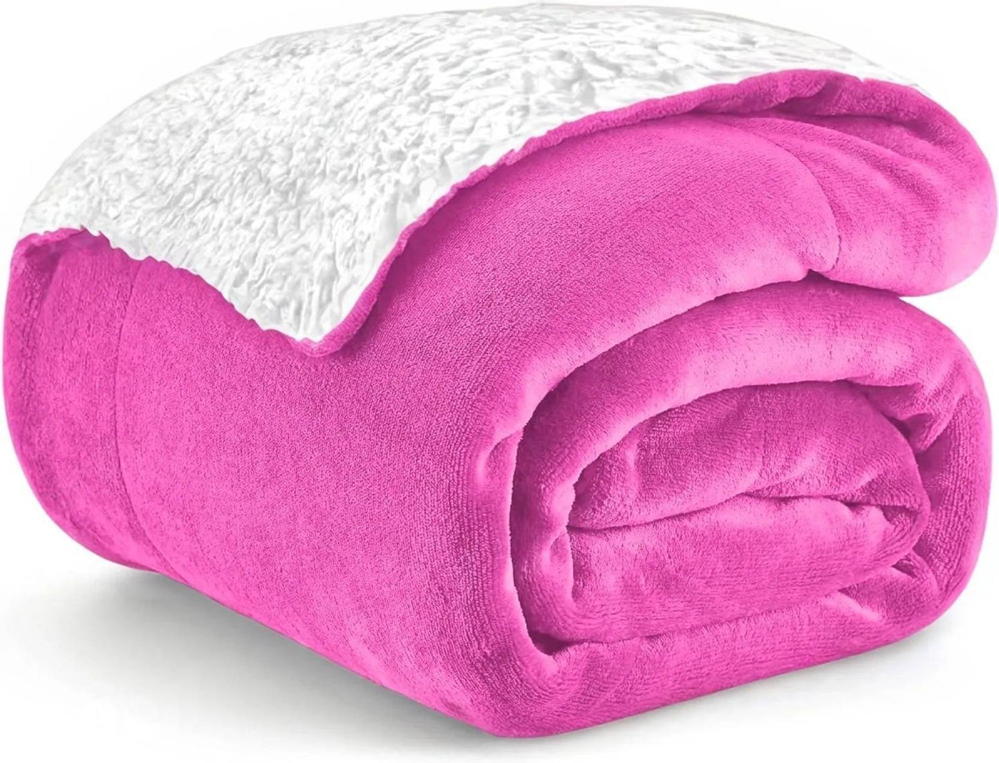 Sherpa Pink & White Blanket
