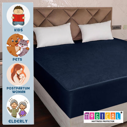 100% Waterproof Mattress Protector | Fitted Elastic Bed Cover with Deep Pocket – Soft, Breathable & Dustproof