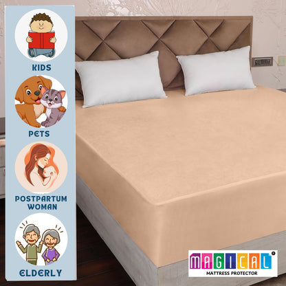 100% Waterproof Mattress Protector | Fitted Elastic Bed Cover with Deep Pocket – Soft, Breathable & Dustproof