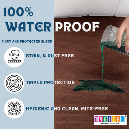 100% Waterproof Mattress Protector | Fitted Elastic Bed Cover with Deep Pocket – Soft, Breathable & Dustproof