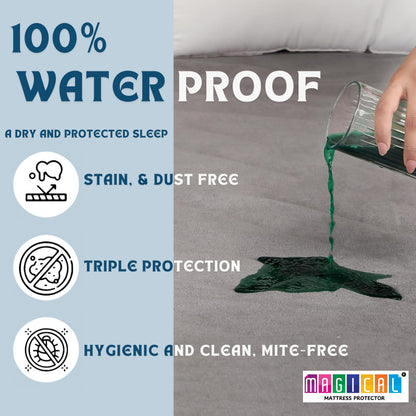 100% Waterproof Mattress Protector | Fitted Elastic Bed Cover with Deep Pocket – Soft, Breathable & Dustproof