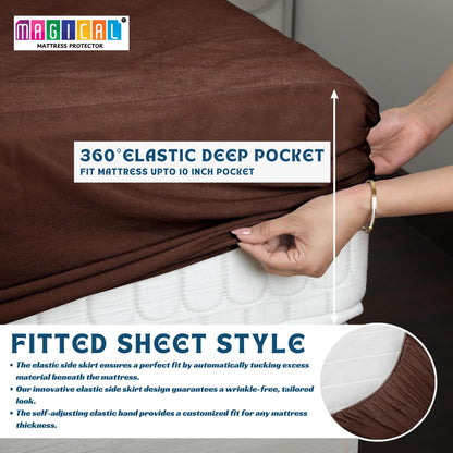 Bed Cover Brown King Mattress Protector