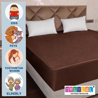 Bed Cover Brown King Mattress Protector
