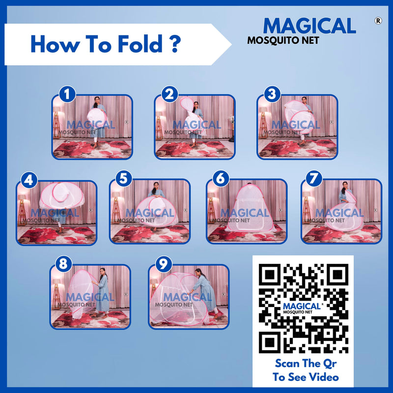 Magical Pop-Up Mattress Mosquito Net (Dark Blue)