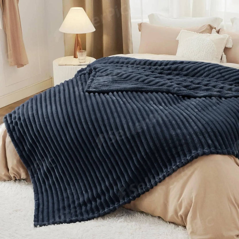 Heritage Luxurious Pencil Textured Blanket (Grey)