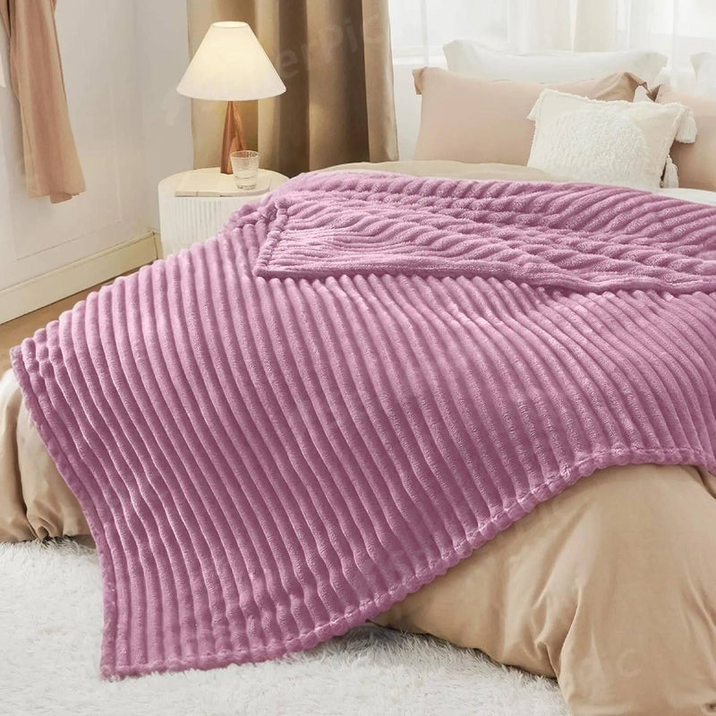 Heritage Luxurious Pencil Textured Blanket (Pink)