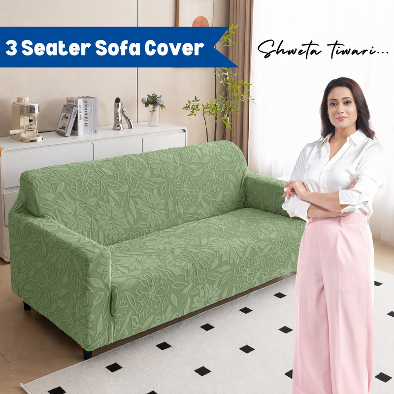 Green 3 seater sofa cover original main photo
