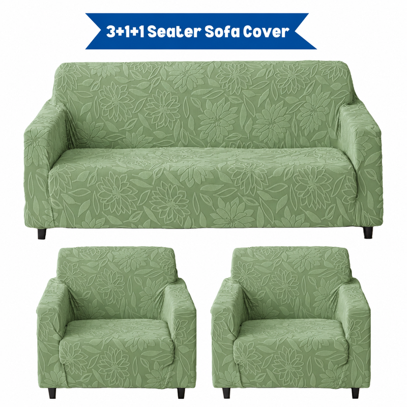 Green 3+1+1 sofa cover set original main photo