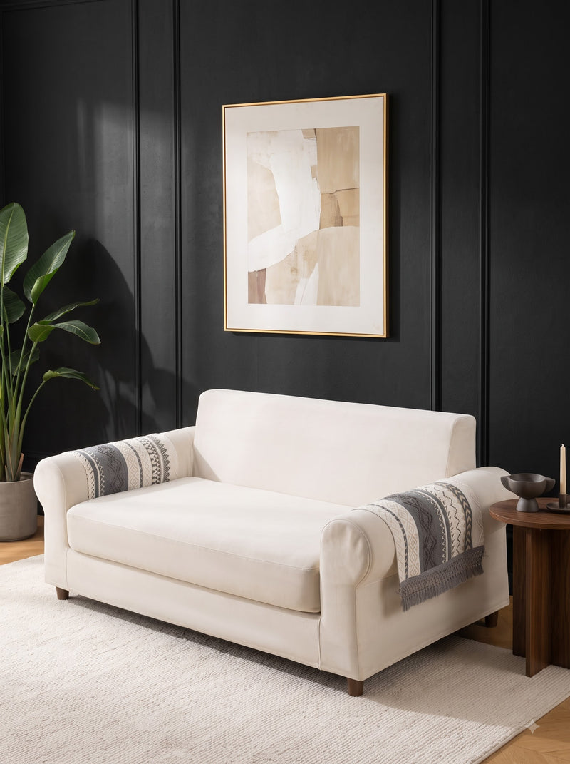 Premium Bohemian Sofa Armrest Covers with Fringe - Pack of 2 (70 x 50 cm)