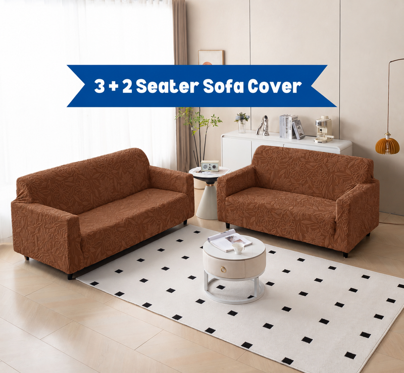 Dark Brown 3+2 sofa cover set original main photo