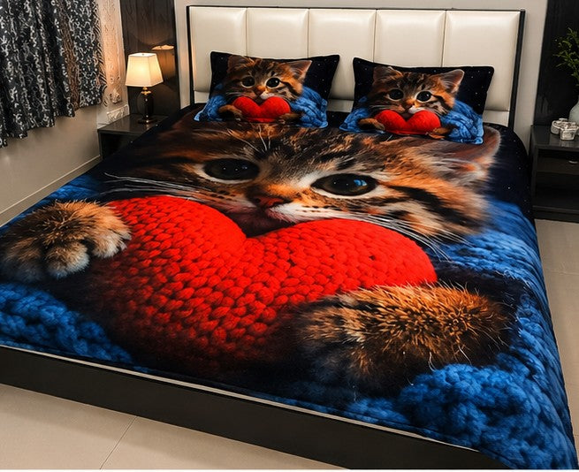 MAGICAL Premium 7D Ultra-Realistic King Bedsheet (Multicolour)