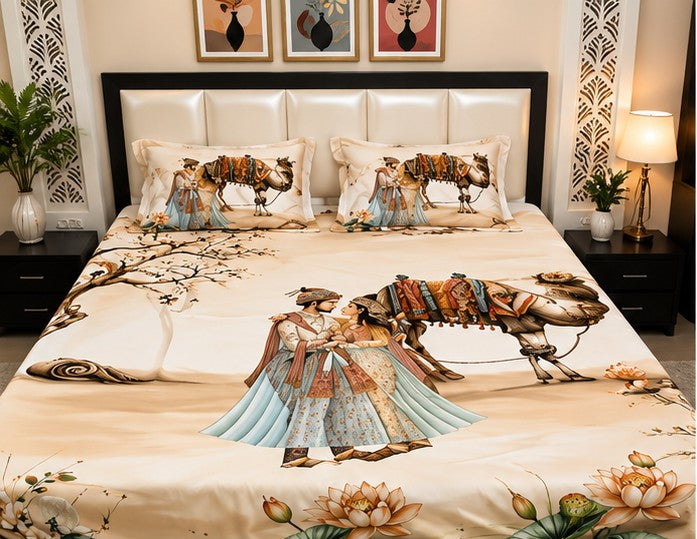 MAGICAL Premium 7D Ultra-Realistic King Bedsheet (Multicolour)