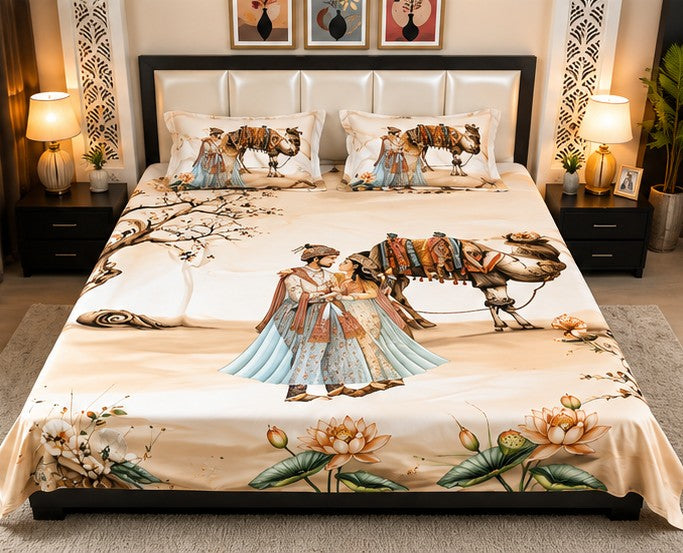 MAGICAL Premium 7D Ultra-Realistic King Bedsheet (Multicolour)