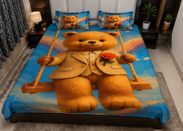 MAGICAL Premium 7D Ultra-Realistic King Bedsheet (Multicolour)