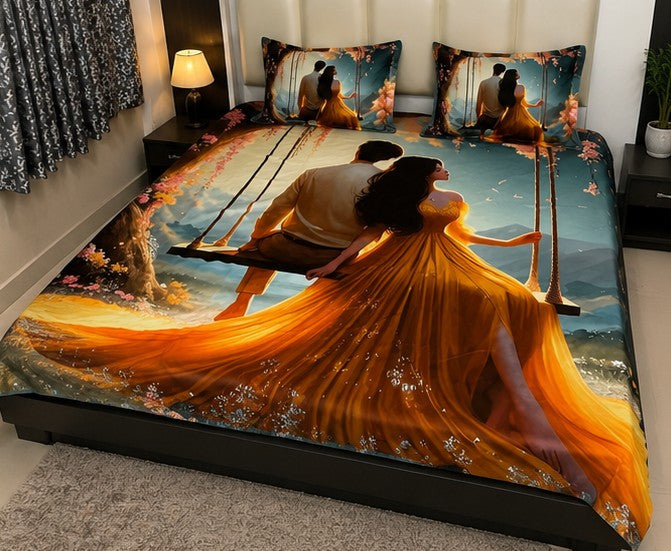 MAGICAL Premium 7D Ultra-Realistic King Bedsheet (Multicolour)