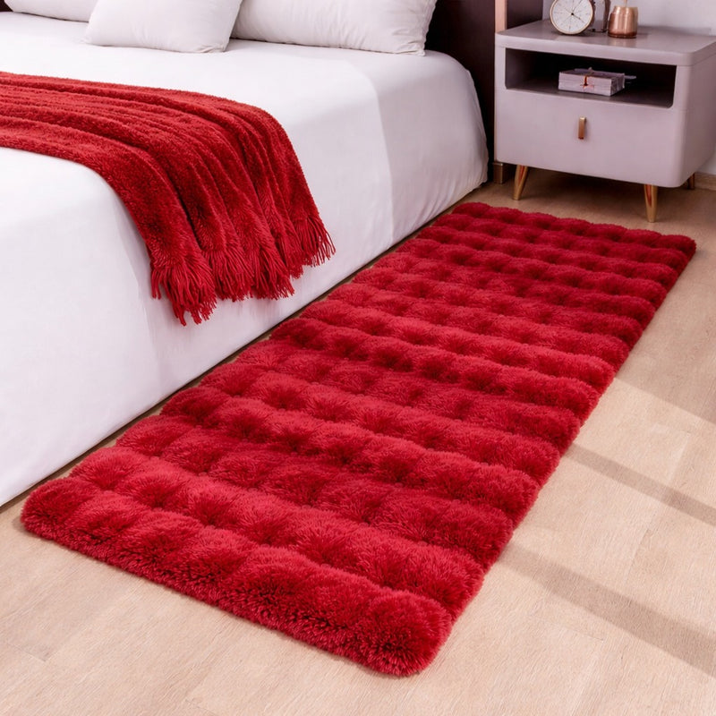 MAGICAL Premium Faux Rabbit Fur Bubble Bed Runner