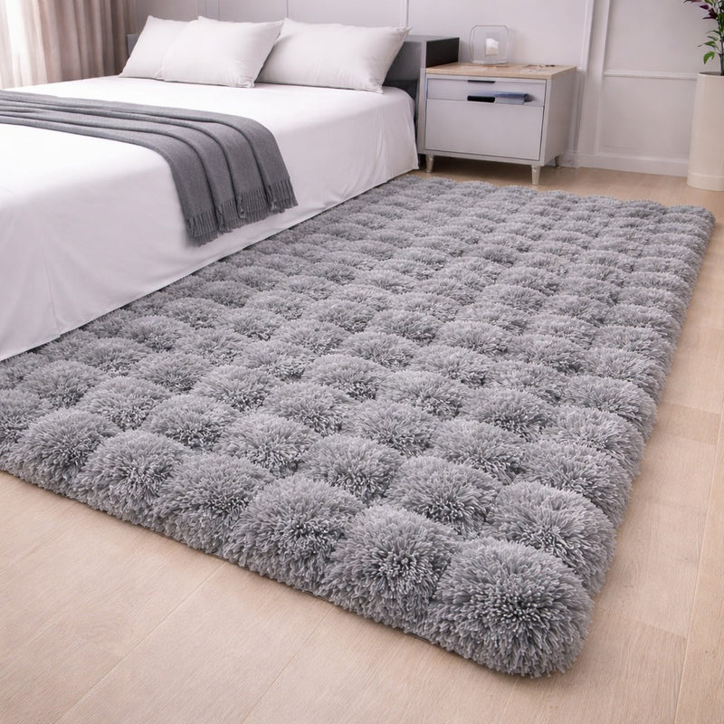 MAGICAL Premium Faux Rabbit Fur Bubble Area Carpet (grey) 152 × 213 cm (60 × 84 Inches)