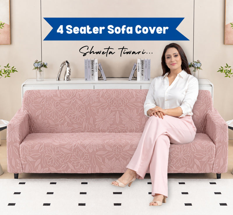 Pink 4 seater sofa cover original photo
