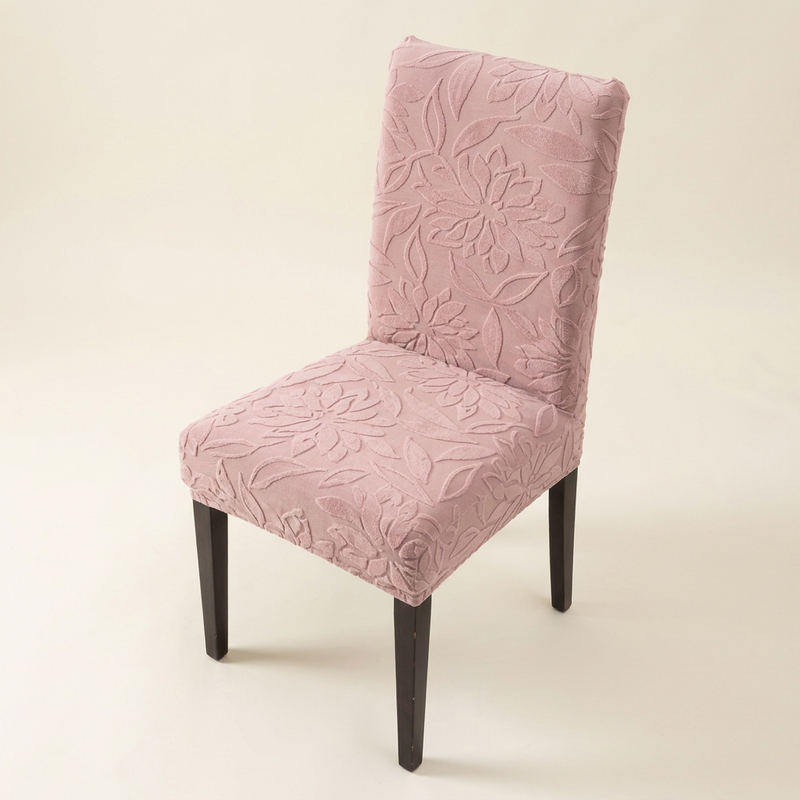 Pink chair cover elevated view