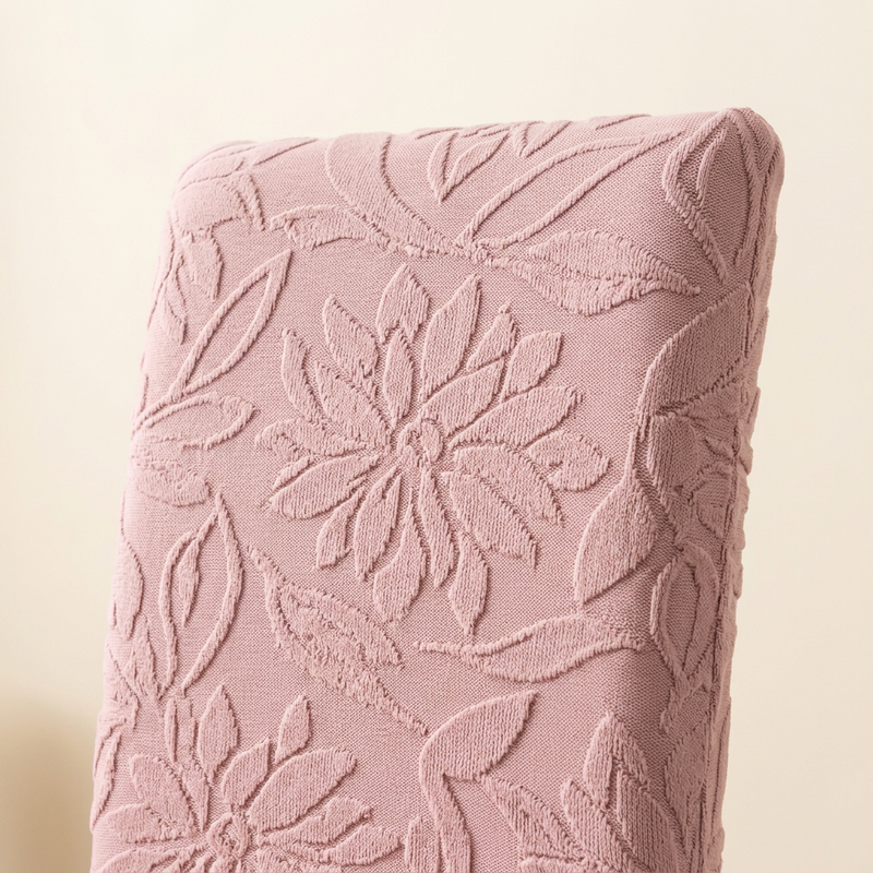 Pink chair cover backrest detail