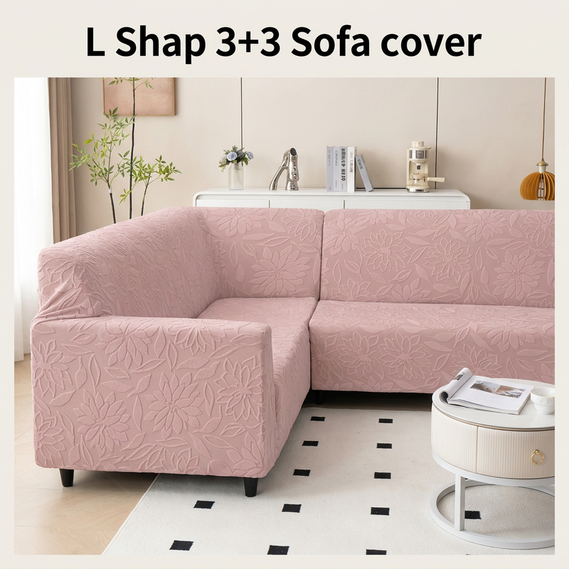 Pink floral left armrest detail with 3+3 text