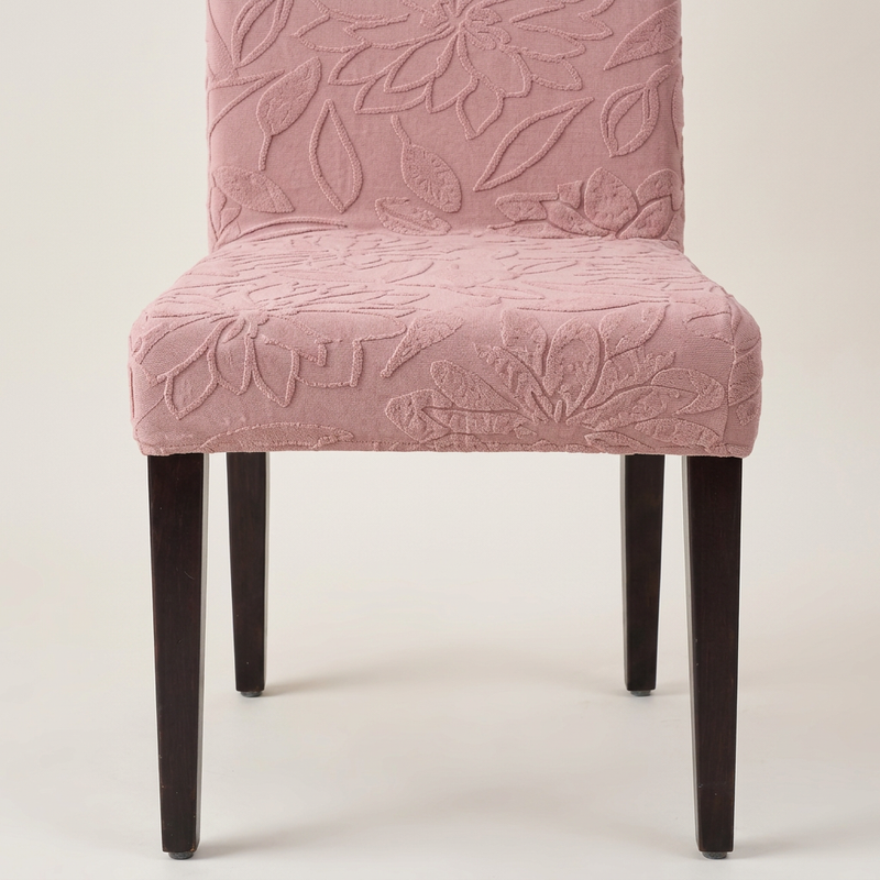Pink chair cover seat detail