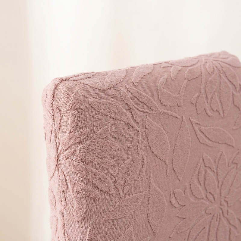 Pink chair cover backrest detail