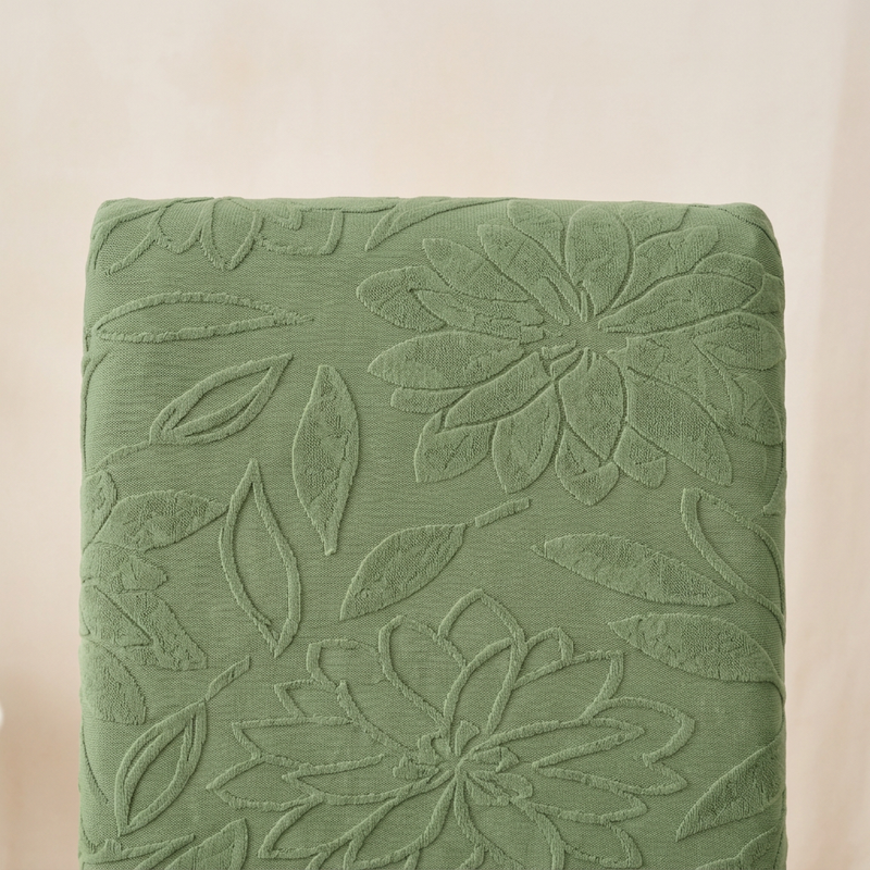 Green chair cover backrest detail