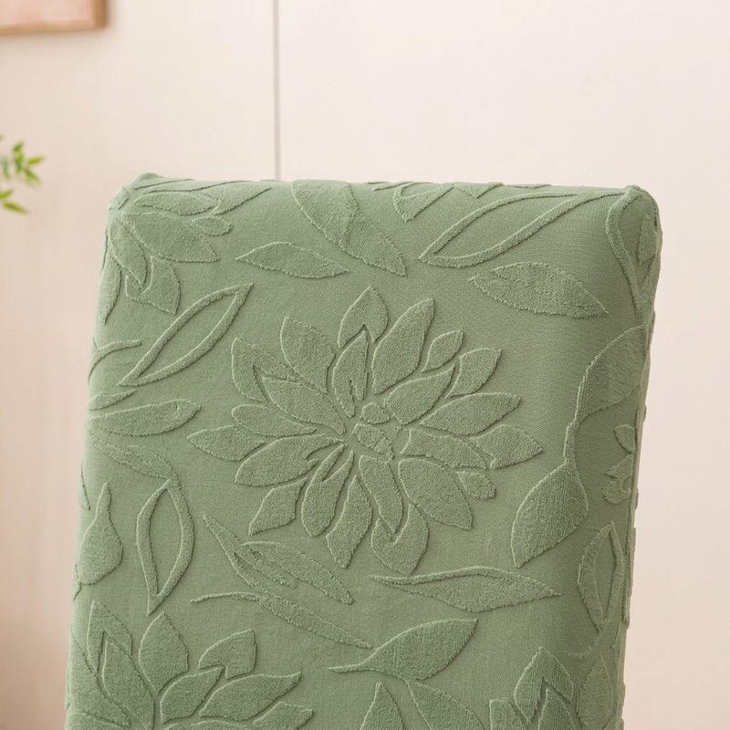 Green chair cover backrest detail
