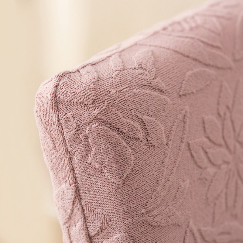Pink floral jacquard fabric closeup