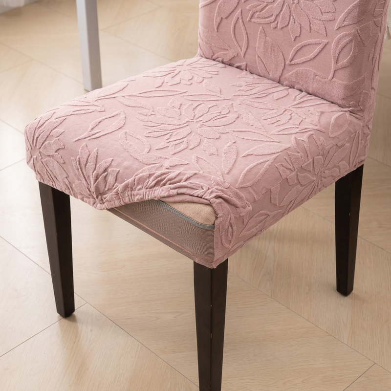 Pink chair cover seat detail