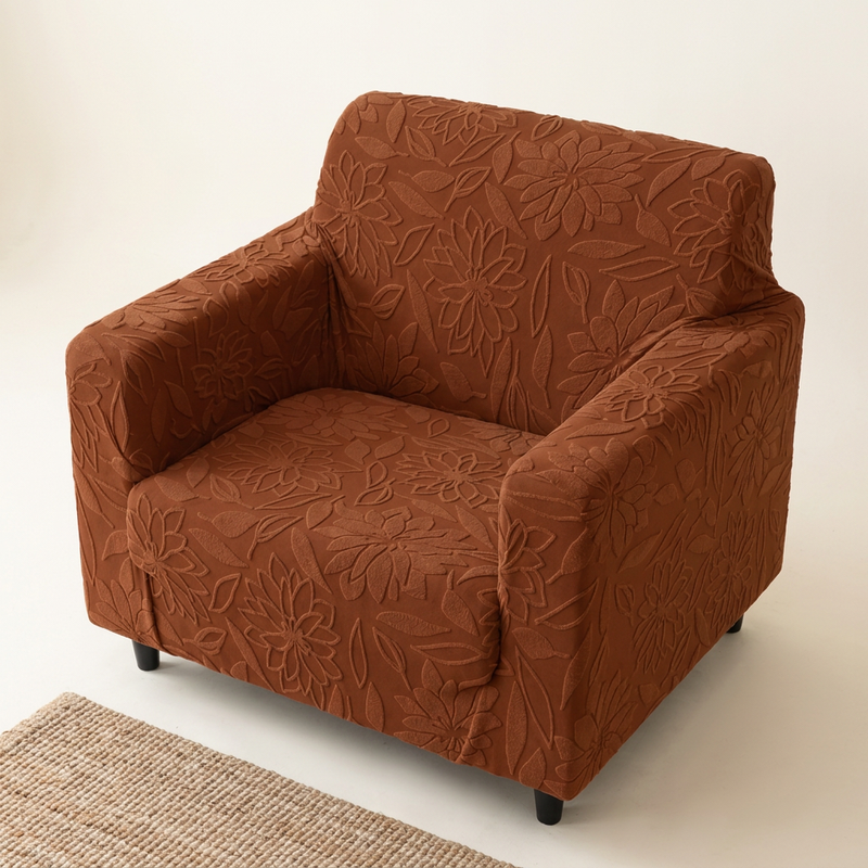 Dark Brown armchair cover elevated view