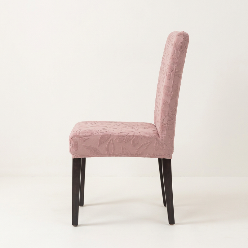 Pink chair cover side profile
